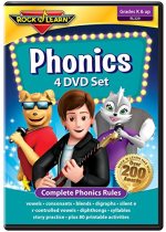 Phonics 4 DVD Set by Rock 'N Learn: Complete Phonics Program with 81 Printable Worksheets