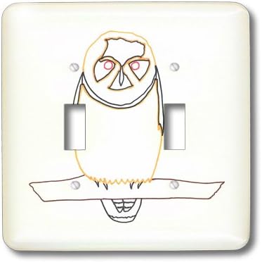 3dRose lsp_20921_2 Owl Sitting On Branch Outline Art Drawing Double Toggle Switch