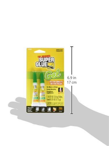 The Original Super Glue Cyanoacrylate Gel, 0.12 Oz Each, 2 Tubes