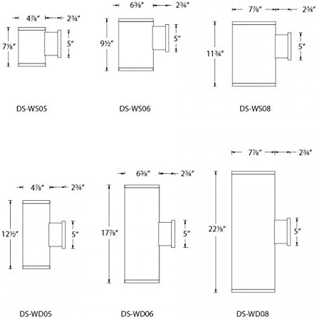 WAC Lighting DS-WD06-S927S-GH Tube Architectural 6" LED Up and Down Wall Light Straight Spot Beam 2700K 90CRI in Graphite, Double