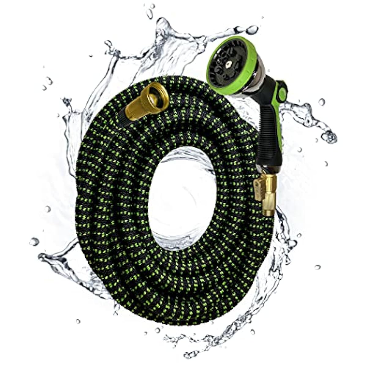 Flexon EH100SETCH 3/4" x 100ft Expandable Garden Hose Kit, Green