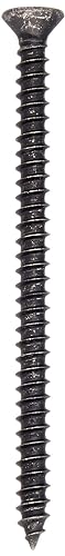 18-8 Stainless Steel Sheet Metal Screw, Black Oxide Finish, 82 degrees Flat Head, Phillips Drive, Type A, #8-15 Thread Size, 2" Length (Pack of 25)