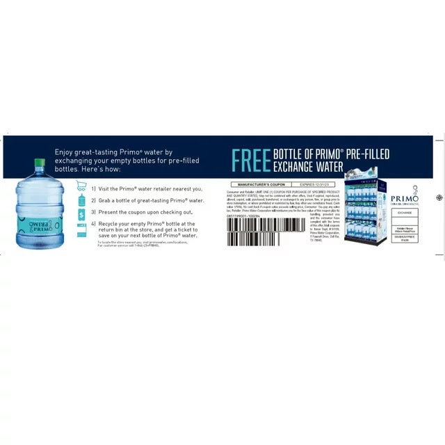 Primo Top-Loading Water Dispenser - 3 Temp (Hot-Cool-Cold) Water Cooler Water Dispenser for 5 Gallon Bottle w/Child-Resistant Safety Feature, Black and Stainless Steel, 3 Spout