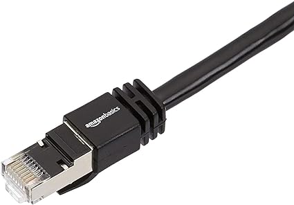 Amazon Basics RJ45 Cat 7 High-Speed Gigabit Ethernet Patch Internet Cable, 10Gbps, 600MHz - Black, 1-Foot, 5-Pack
