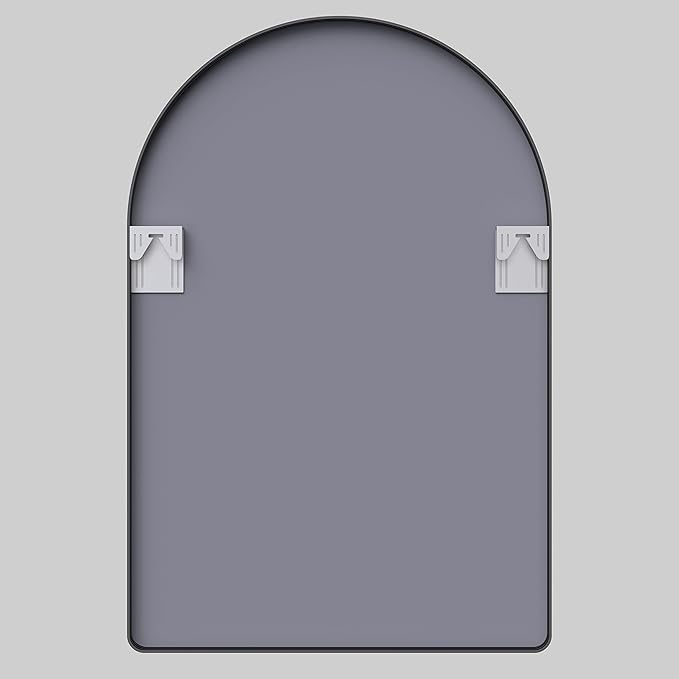 URnicehome Arched Mirror Black, 24x36 Inch Arch Wall Mirror Metal Framed Mirror for Bedroom, Bathroom, Living Room, Entryways, Washrooms and More