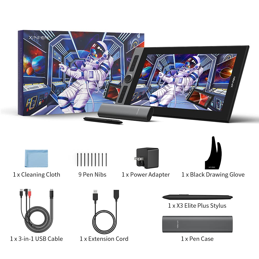 XP-PEN Artist16 Pro 15.6 inch IPS Drawing Monitor Pen Display Drawing Pen Tablet Monitor Shortcut Keys Adjustable Stand 8192 Levels Pressure