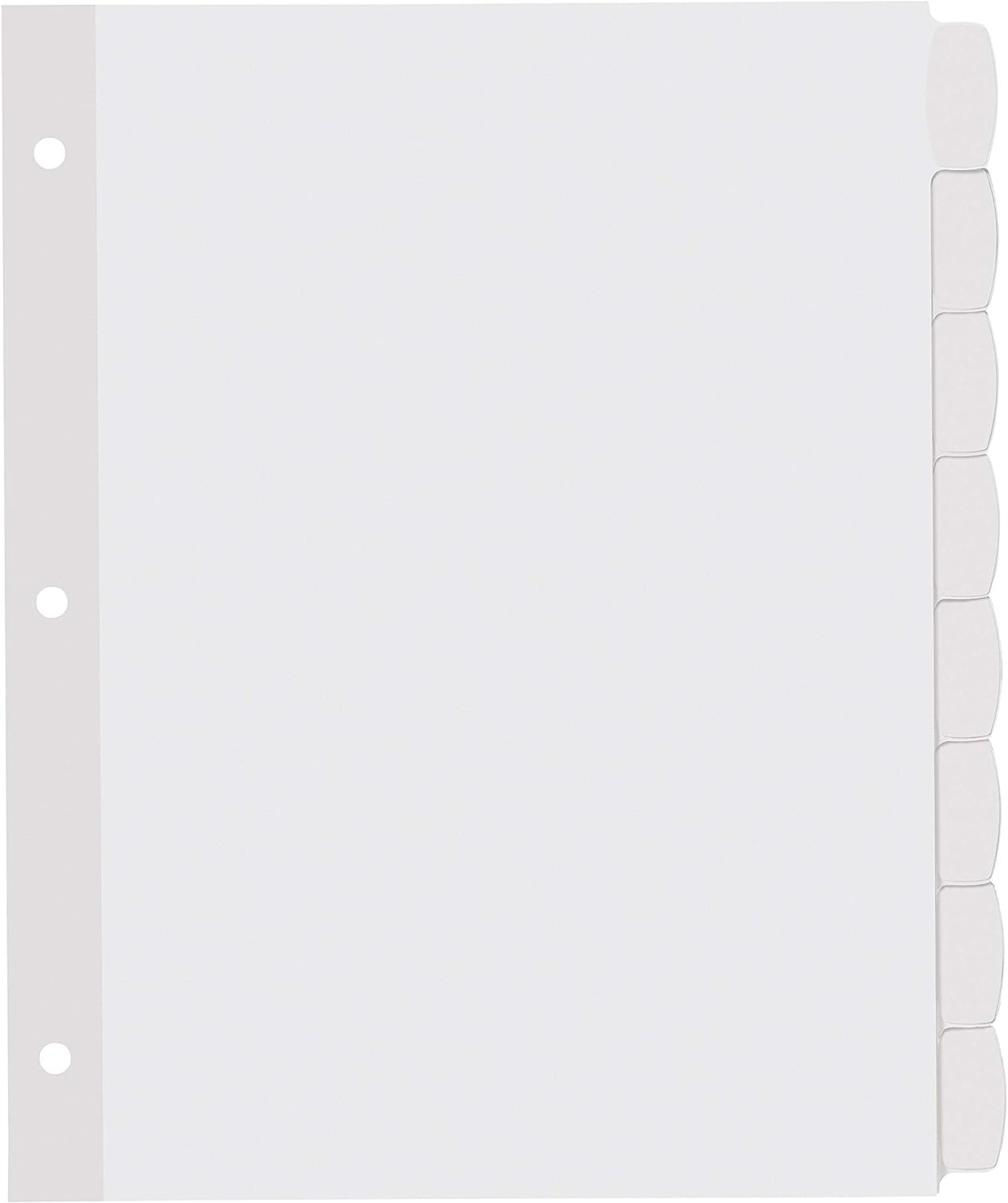 Avery Big Tab Printable White Label Dividers with Easy Peel, 8 Tabs, 20 Sets, 6 Packs (14435)