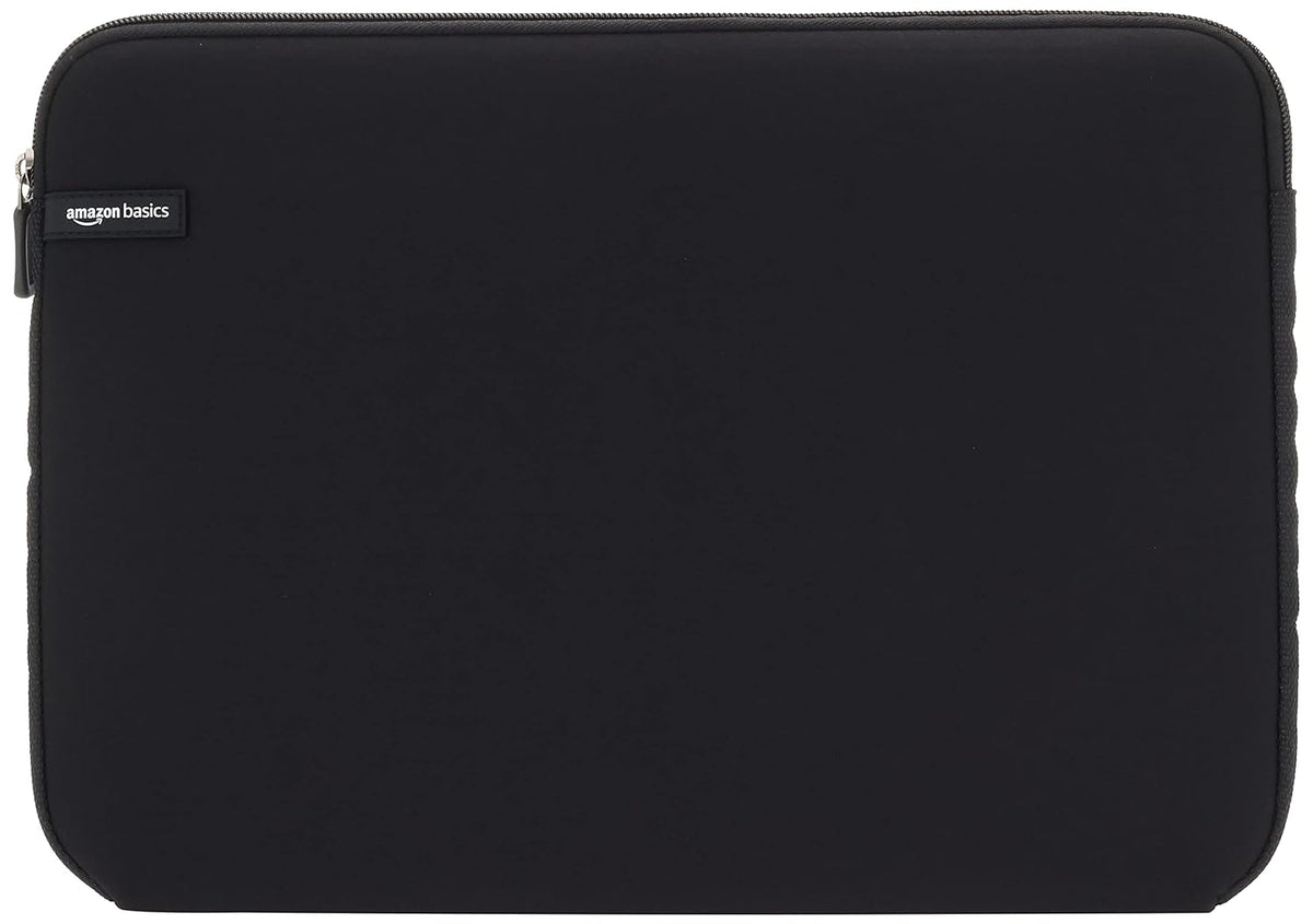 Amazon Basics 15.6-Inch Laptop Sleeve, Protective Case with Zipper - Black