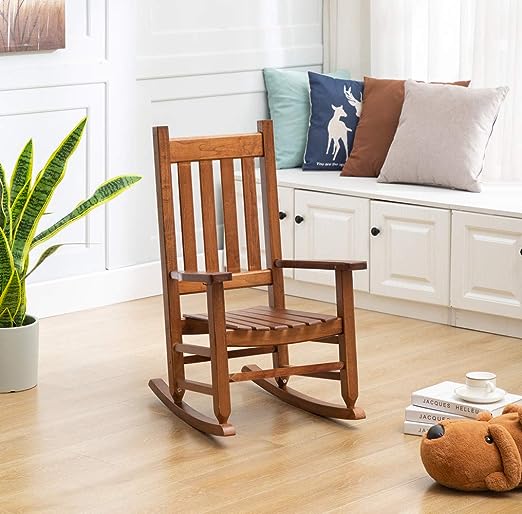 B&Z KD-23N Classic Child's Porch Rocker Rocking Chair Ages 6-10 Indoor Outdoor, Wood