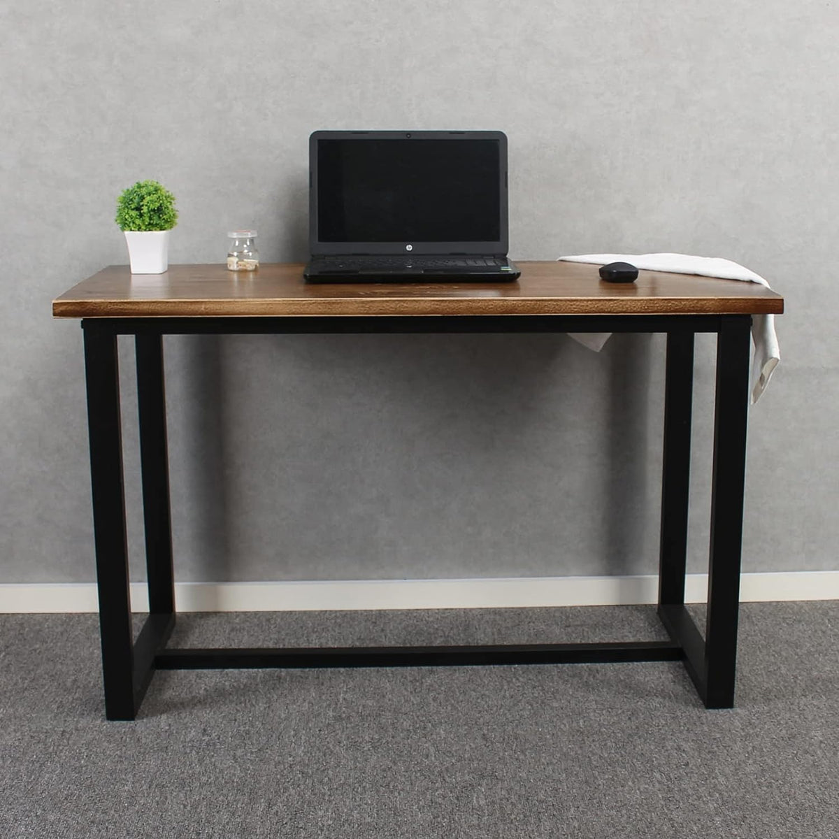 MBQQ Solid Wood & Metal Home Office Desk, Industrial Modern Desk,Writing Desk,Workstation,Gaming Workbench,Dining Table,Long Table for Home(55 inch)