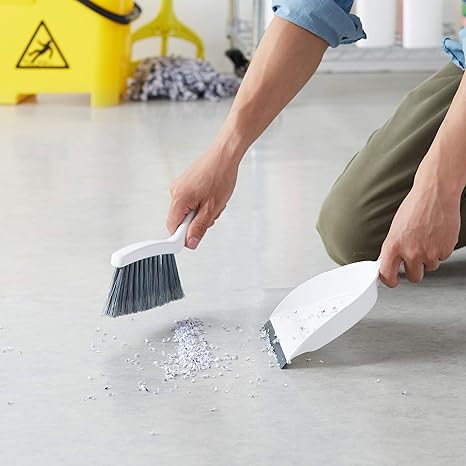 AmazonCommercial - 26799-12P Mini" Brush and Dustpan Set - 12-Pack Grey