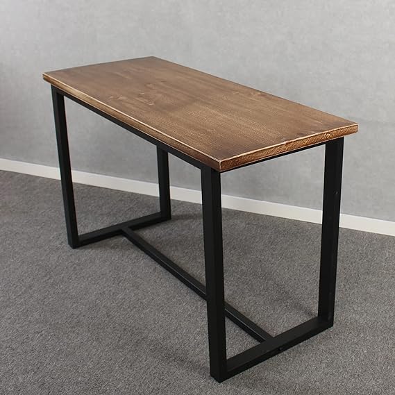 MBQQ Solid Wood & Metal Home Office Desk, Industrial Modern Desk,Writing Desk,Workstation,Gaming Workbench,Dining Table,Long Table for Home(59 inch)