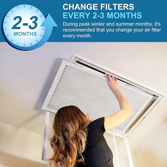 LotFancy 12x24x1 Air Filters, MERV 8 AC Furnace Filters, 6 Pack Pleated Air Conditioner HVAC Filters