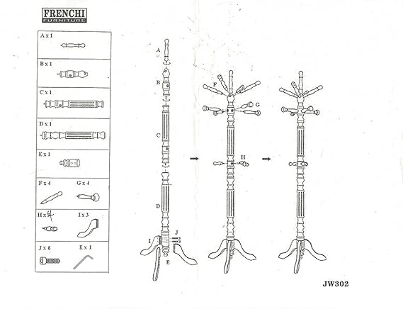 Frenchi Home Furnishing Traditional Spinning Top Wooden Coat Rack, Cherry