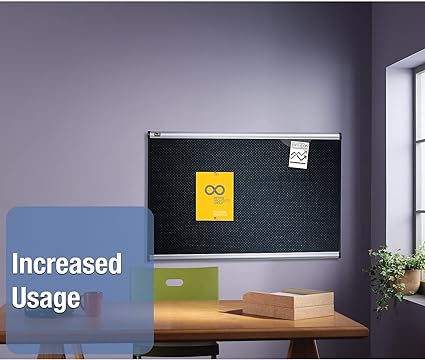 Quartet Bulletin Board, Foam, 4' x 3', Embossed, Hi-Density Fiberboard, Aluminum Frame, Black (B344A)