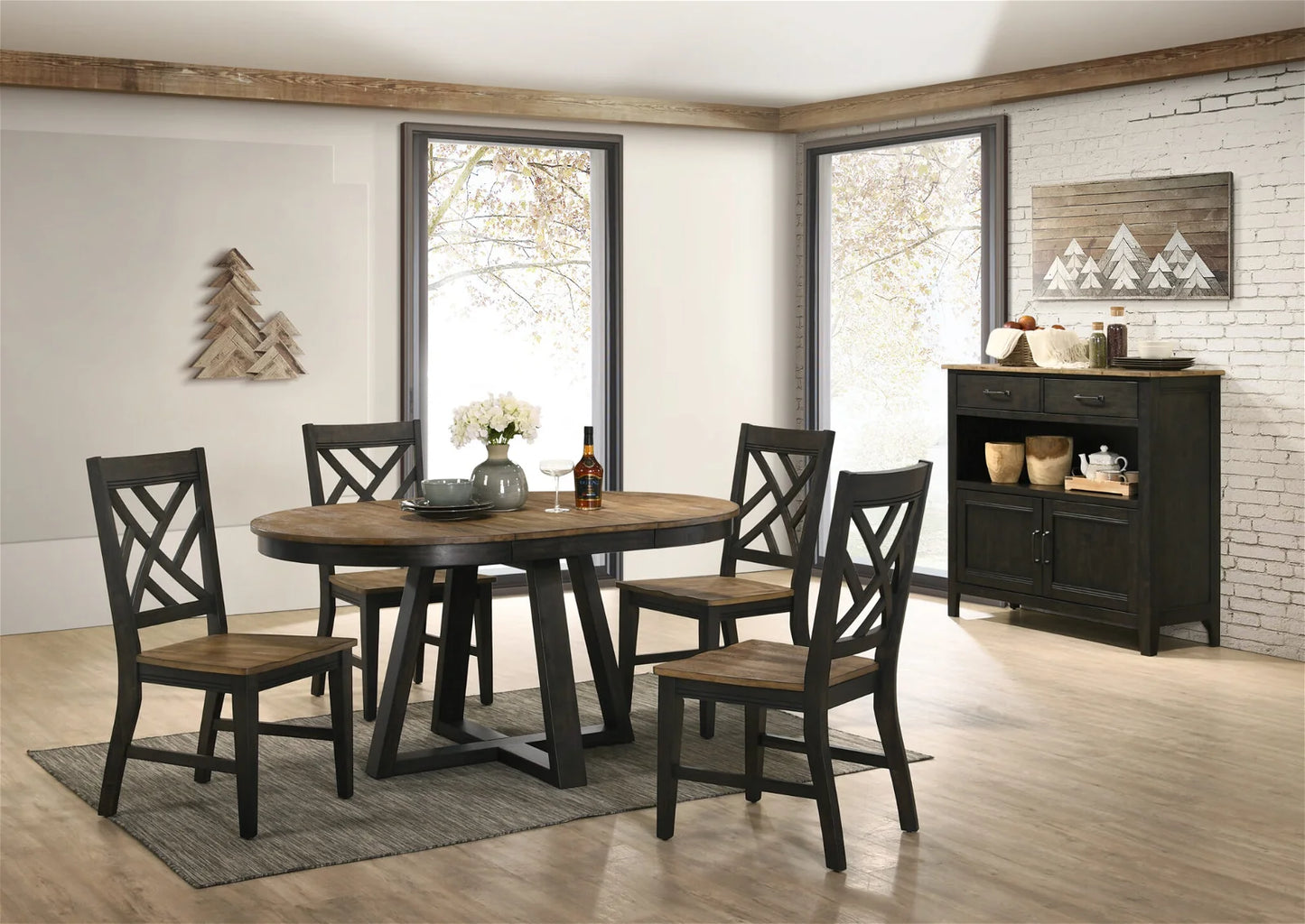 Harper Dining Table Brushed Brown/Pecan - Intercon