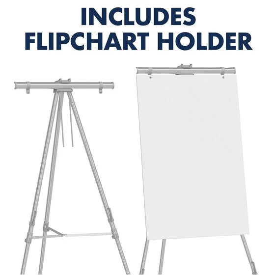 Quartet Aluminum Heavy Duty Display Easel, 66" Max. Height, Supports 45 Lbs., Silver