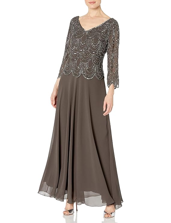 Beaded Party Dress: Slate/Mercury