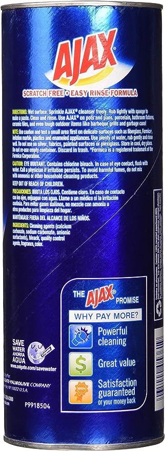 Ajax Powder Cleanser with Bleach, 21oz (595g) Pack of 2