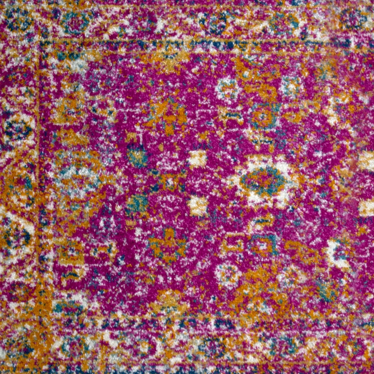 Leick Home 594176 Laraline Vintage Turkish Medallion Collage Faded Fuchsia Living Room Bedroom Area Rug 1'9" x 2'9"