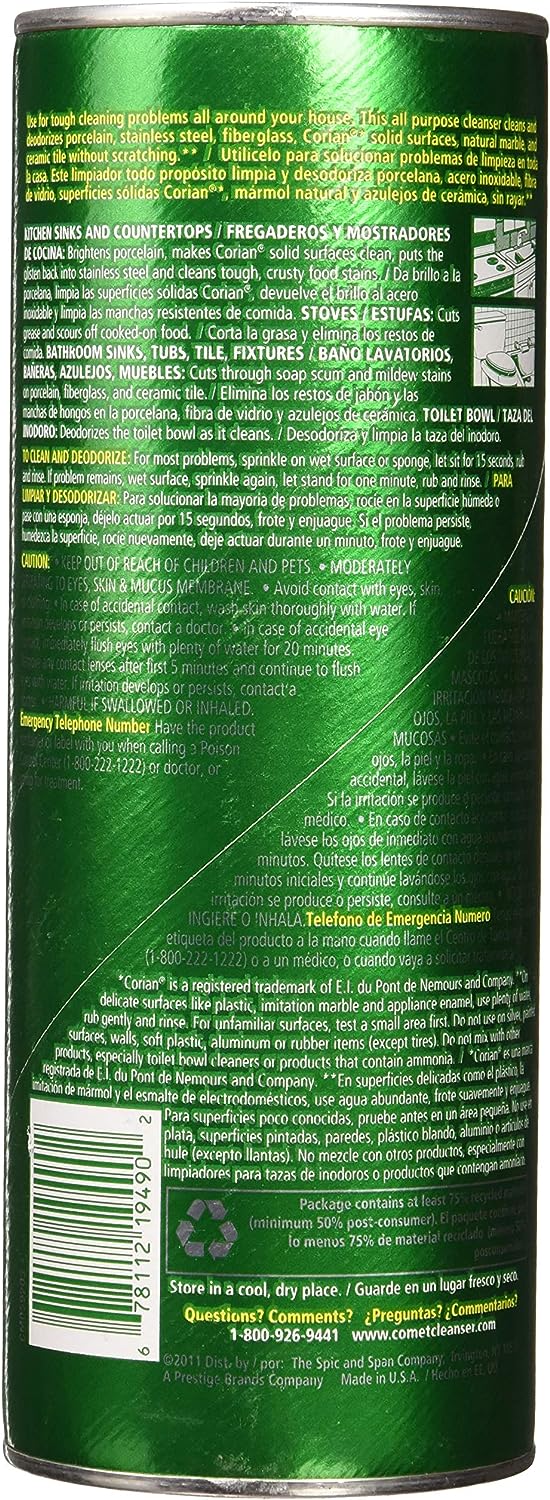 Comet Cleaner with Bleach Powder 21-Ounces | Scratch-Free | (2-Units)