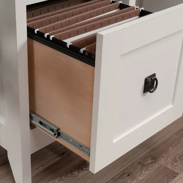 August Hill L-Shaped Home Office Soft White - Sauder