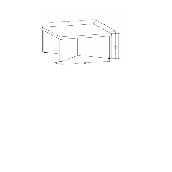 River Heights Square Wooden Coffee Table Black - Threshold™ designed with Studio McGee