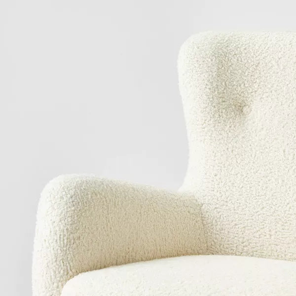 Kessler Wingback Accent Chair (KD) Cream Sherpa - Threshold designed with Studio McGee