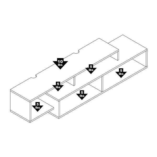Modern Wall Mounted Media Console and Storage Shelf - Prepac