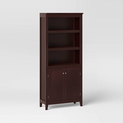 72" Carson 5 Shelf Bookcase with Doors Espresso - Threshold
