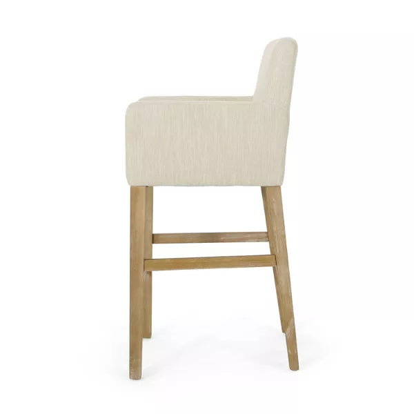 Set of 2 30.5" Armga Contemporary Fabric Upholstered Wood Counter Height Barstools - Christopher Knight Home