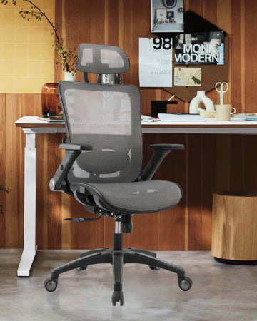 Rimiking Mesh Ergonomic Home Office Desk Chair High Back with Adjustable Headrest and Armrests, Black