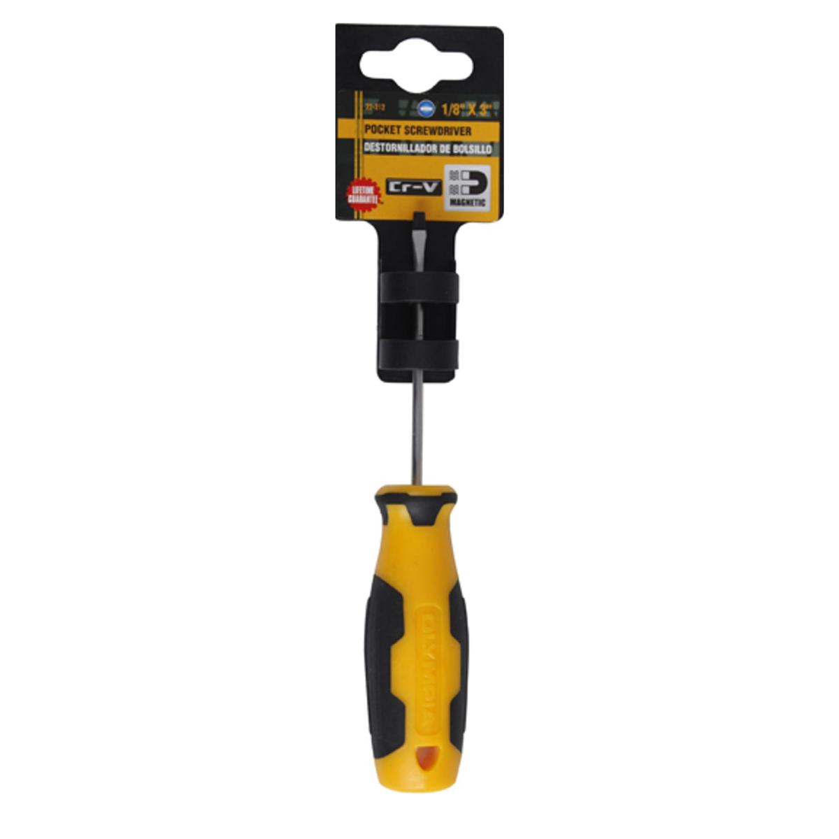 Olympia Tools Poecket Scrwdriver, 22-212, 1/8 X 3 Inches