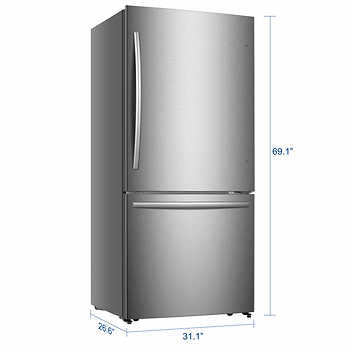 Mora 17.2 cu. ft. Counter Depth Bottom Freezer Refrigerator with LED Interior Lighting