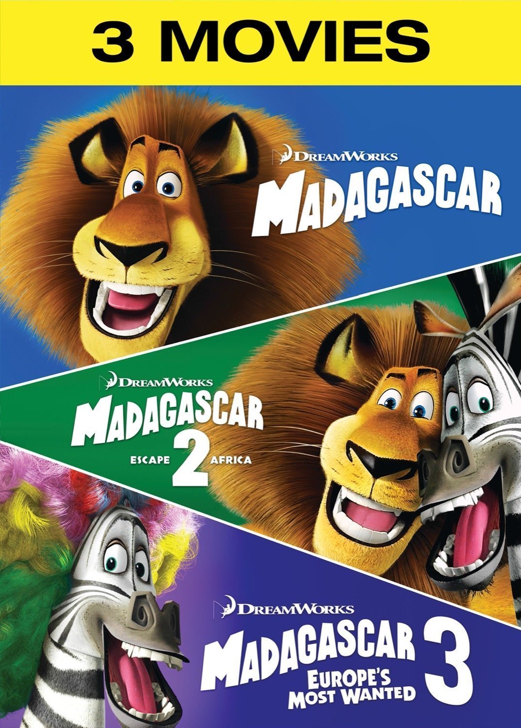Madagascar 3 Movie DVD Set Includes All 3 Movies