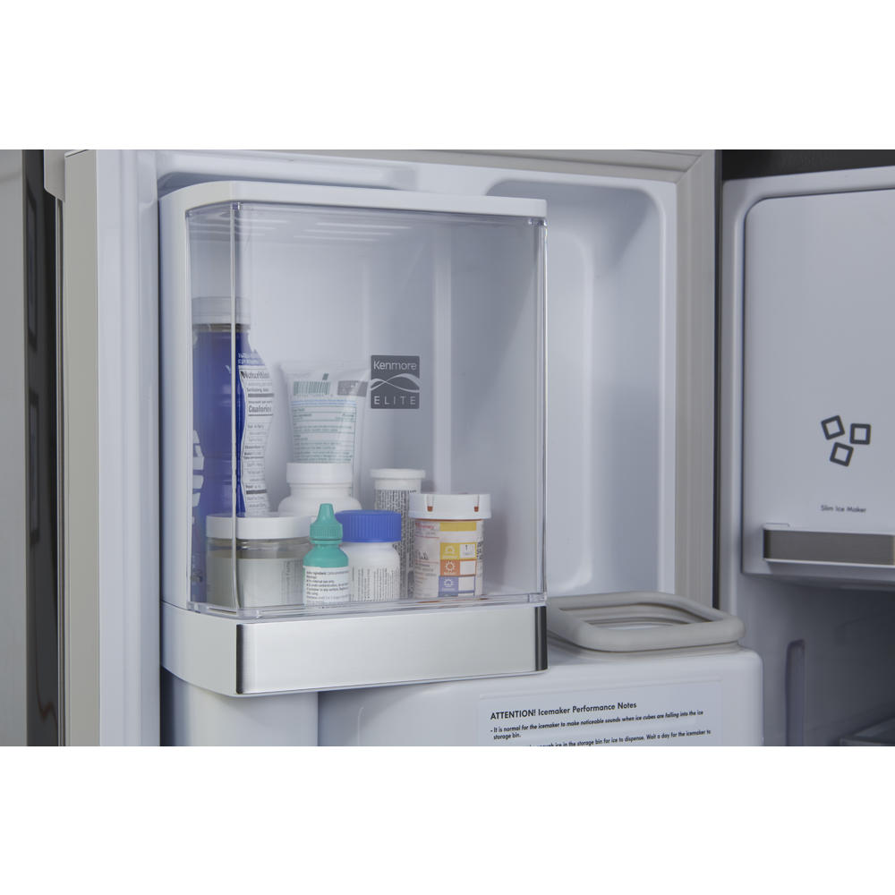 Kenmore Elite 72795 29.5 Cu. Ft. 4-Door French Door Refrigerator With Internal Cameras And Thawing Drawer - Finger Print Resistant Stainless Steel