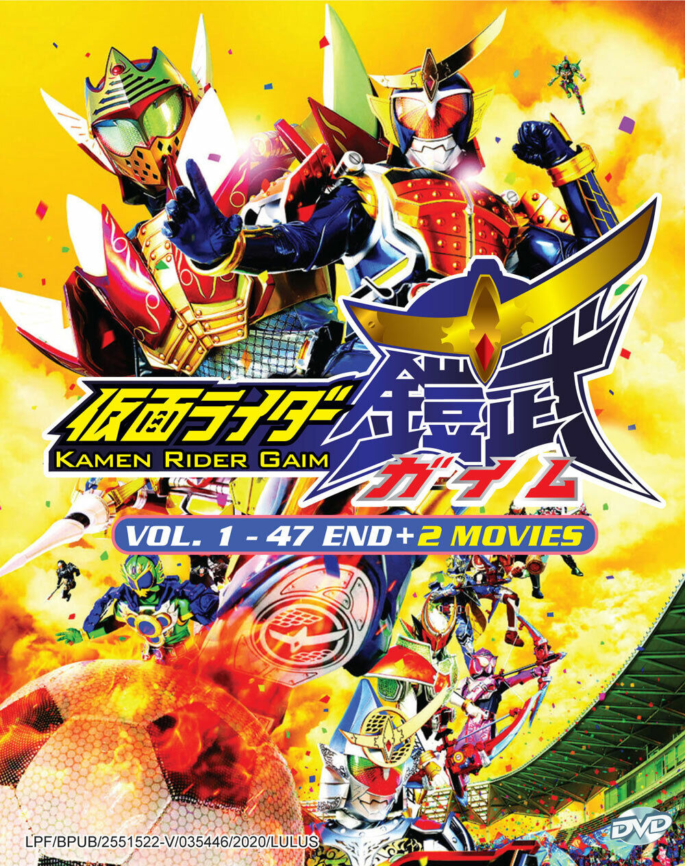 Kamen Rider Gaim DVD (Vol : 1 to 47 end + 2 Movie) with English Subtitle DVD