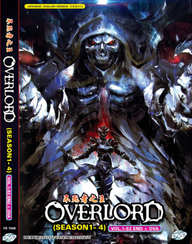 Overlord Season 1-4 (Vol.1-52End + OVA) Anime DVD with English Audio