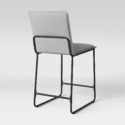Upholstered Counter Height Barstool with Metal Frame Gray Fabric - Room Essentials
