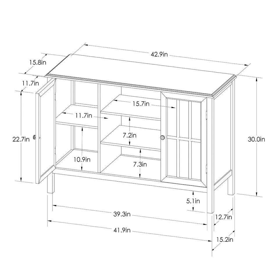 Windham 2 Door Cabinet with Storage Shelves Overcast - Threshold
