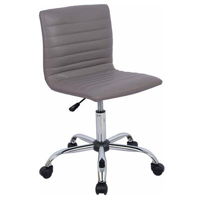 Home Office Chair, Computer Chair Adjustable Height Ribbed Low Back Armless Swivel Conference Room Task Desk Chairs, Grey