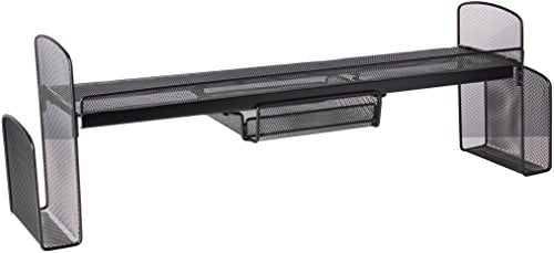Safco Products 3604BL Onyx Mesh Off-Surface Desk Riser with Drawer, 31 1/2"W, Black