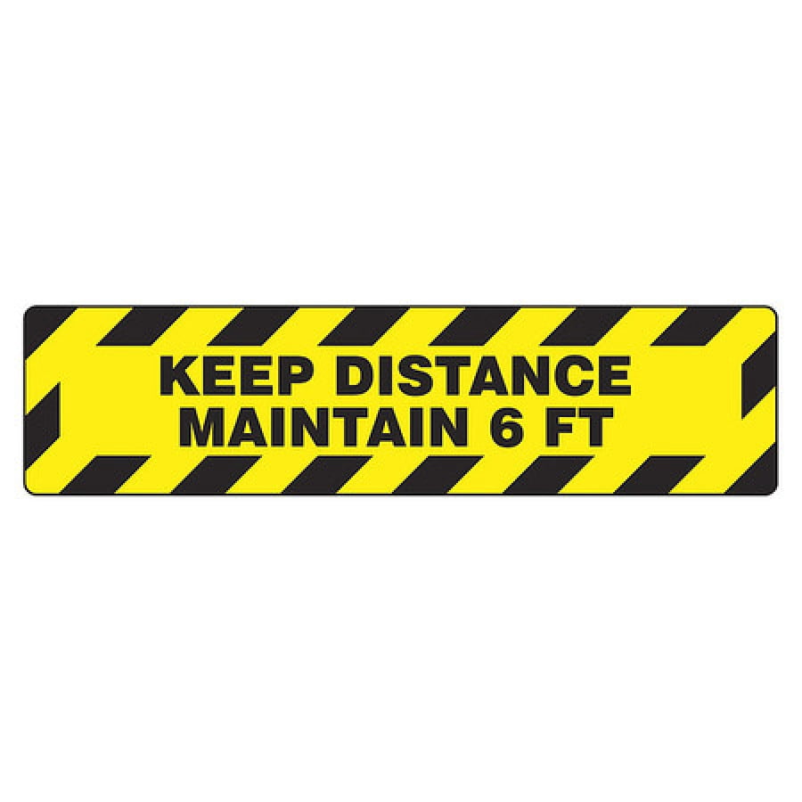 ZORO SELECT PSR290 Floor Sign, 6 in Height, 24 in Width, Vinyl, English