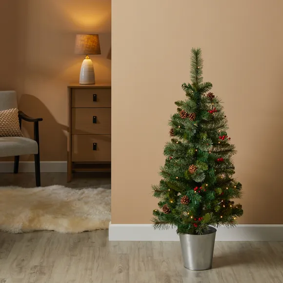 Christmas Tree 4ft , Artificial Holiday Xmas Pine Tree with Solid Metal Stand Legs