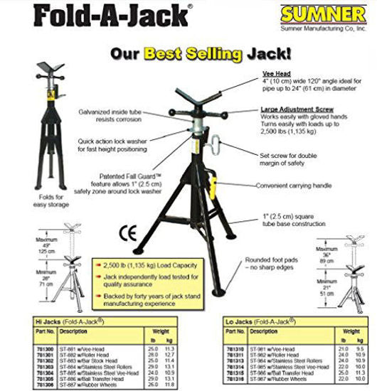 Sumner ST-881 Hi Fold-A-Jacks with V-Head