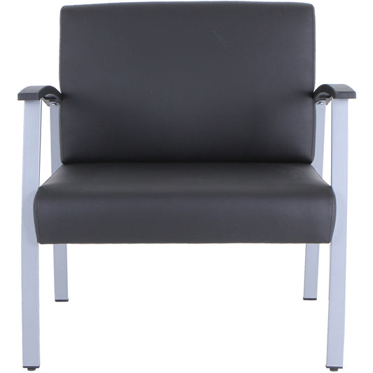 Lorell, LLR67001, Big &amp; Tall Healthcare Guest Chair, 1 Each, Black,Silver