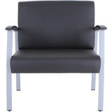 Lorell, LLR67001, Big & Tall Healthcare Guest Chair, 1 Each, Black,Silver