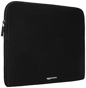 Amazon Basics 13.3-Inch Laptop Sleeve, Protective Case with Zipper - Black