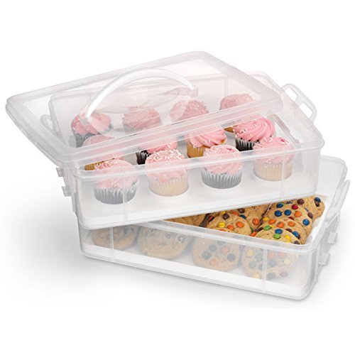 White 2-layer Cupcake and Cookie Carrier