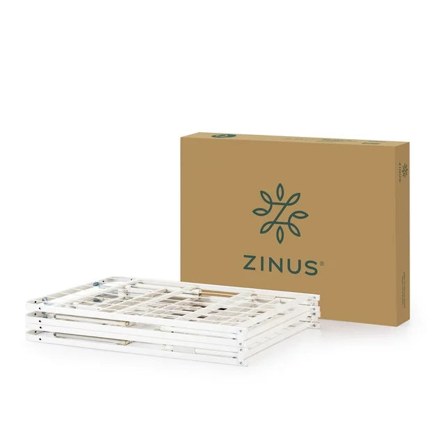 Zinus 14" White Metal SmartBase® Tool-Free Assembly Mattress Foundation, Full
